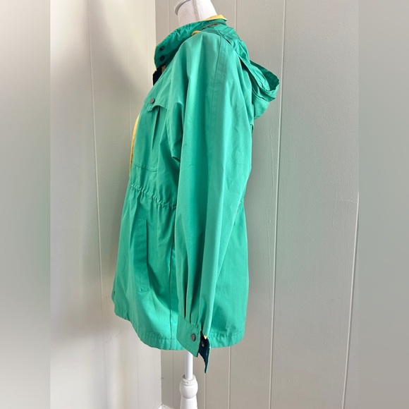 Vintage 80’s/ 90’s London Fog Light Weight Kelly Green Jacket Adjustable Waist - Picture 3 of 8